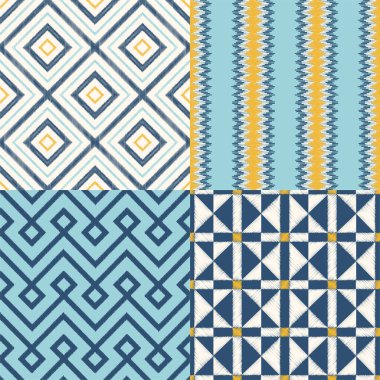 Kusursuz geometrik tekstil vektör arka planı. Ev içi ve kumaş tasarımı için tekrarlanan desen 