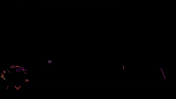 抽象烟花无缝隙循环计算机生成的烟花背景 小行星风格的街机游戏 颜色4位 — 图库视频影像