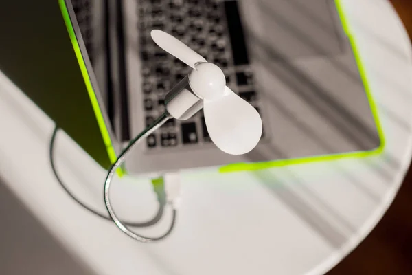 Usb Fan Connected Laptop — Stock Photo, Image