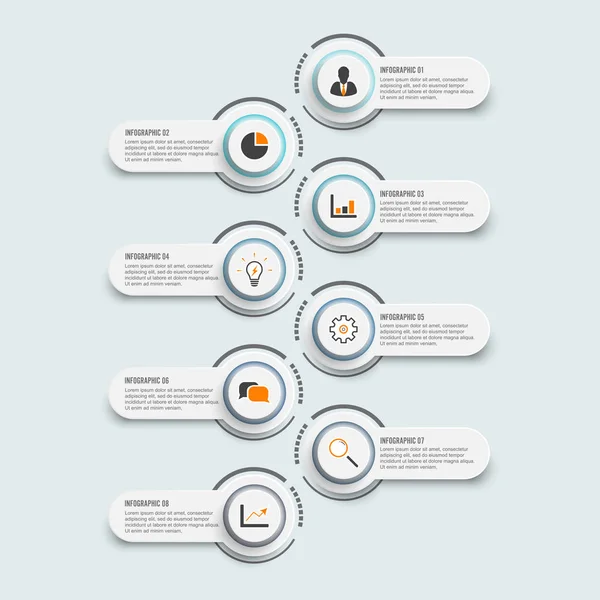 Векторный Инфографический Шаблон Бумажной Этикеткой Интегрированные Круги Бизнес Концепция Вариантами — стоковый вектор