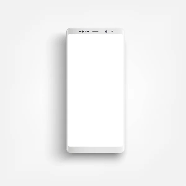 Modern Realistic White Smartphone Smartphone Edge Side Style Vector Illustration — Stock Vector