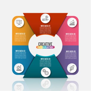 Altı anahtar bilgi ögesinin vektör illüstrasyonuName