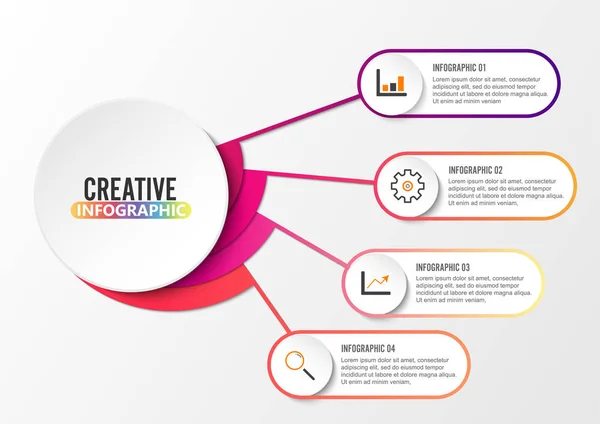 Vektor infographic sablon 3D papír címke, integrált CIRC — Stock Vector