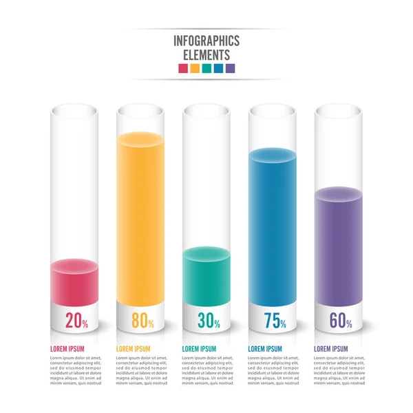 Modelo de design infográfico pode ser usado para layout de fluxo de trabalho, dia —  Vetores de Stock