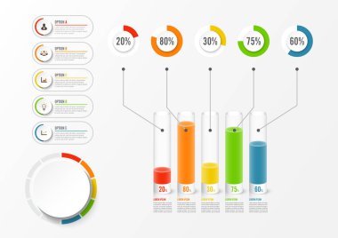 Etiketli grafik vektörü bilgi şablonunun soyut elemanları, entegre çemberler. 5 seçenekli iş konsepti. İçerik, diyagram, akış şeması, adımlar, parçalar, zaman çizelgesi bilgi grafikleri, iş akışı düzeni, grafik.