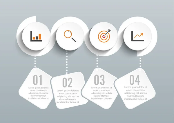 信息设计向量和营销图标可用于工作流布局 年度报告 网页设计 包含4个选项 步骤或进程的业务概念 — 图库矢量图片