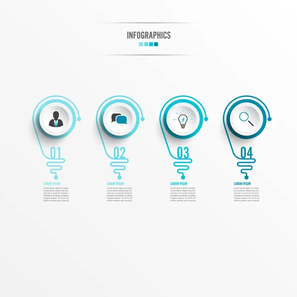 Abstrakte Infografik Mit Glühbirne Infografiken Für Unternehmenspräsentationen Oder Informationsbanner Optionen — Stockvektor