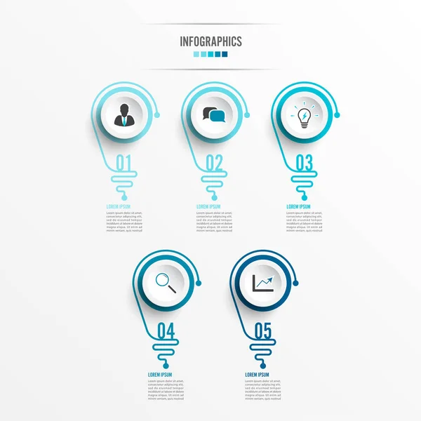 Abstrakcyjna Infografika Żarówką Infografika Prezentacji Biznesowych Lub Baner Informacyjny Opcji — Wektor stockowy