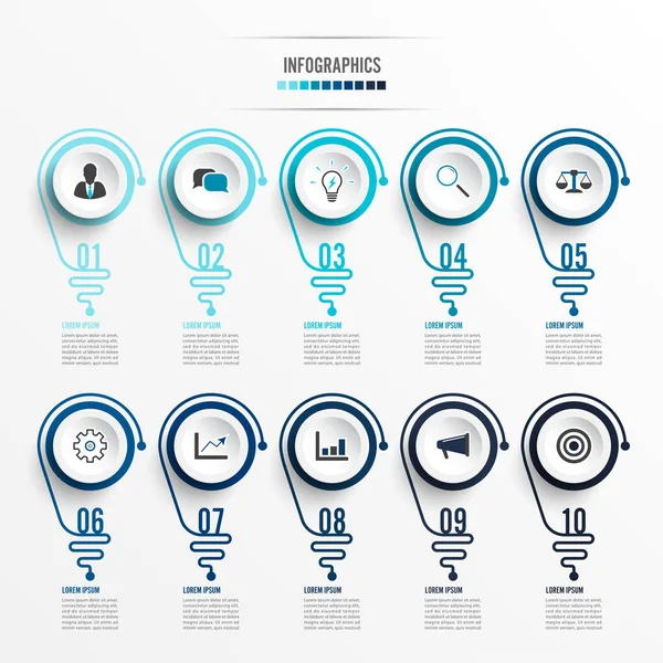 Abstrakte Infografik Mit Glühbirne Infografiken Für Unternehmenspräsentationen Oder Informationsbanner Optionen — Stockvektor