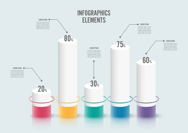 Infografik Design Vorlage Kann Für Workflow Layout Diagramm Zahlenoptionen Webdesign — Stockvektor