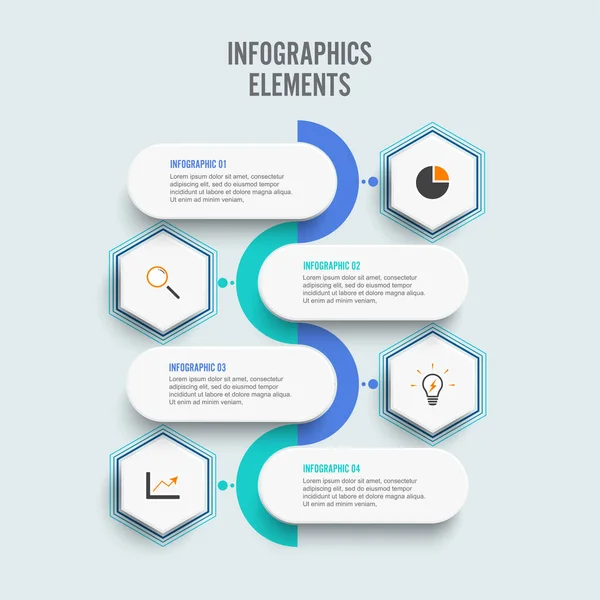 Plantilla Infografía Vectorial Con Etiqueta Papel Círculos Integrados Concepto Negocio — Vector de stock