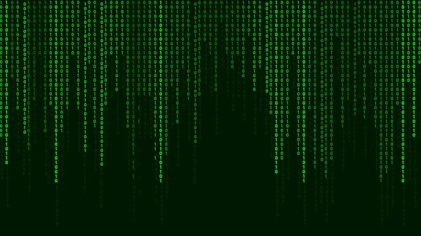 Πράσινο Φόντο Μήτρας Πτώση Αριθμών Στην Οθόνη Δυαδικός Κώδικας Ροής — Διανυσματικό Αρχείο