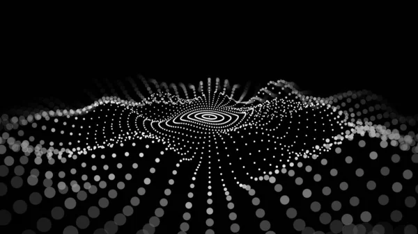 大数据流 带活动点的抽象波 粒子的流动 网络技术说明 — 图库矢量图片