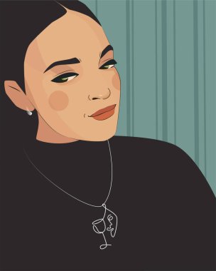 Koyu saçlı bir kızın portresi, karakteri.