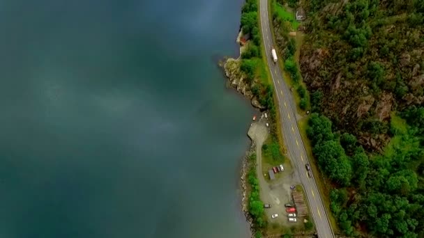 Flygplansväg i Norge. Vacker natur Norge — Stockvideo