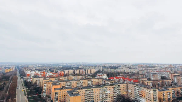 City landscape from a birds-eye view.Ternopil. Ukraine — Stock Photo, Image