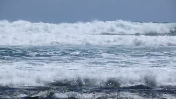 De belles vagues de cean à la plage. Îles Canaries. Espagne — Video