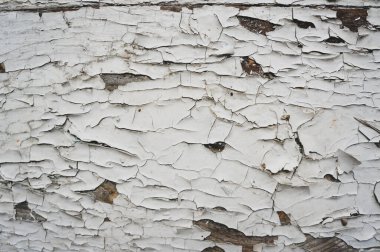 Kalan boyalarla birlikte eski beyaz ahşap bir duvar. Arkaplan retro tarzında yapılır.