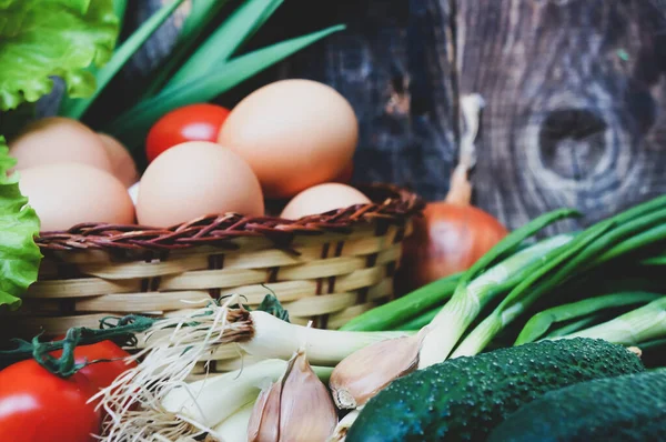 Verduras Caseras Primer Plano Huerto Alimentos Temporada Alimentación Saludable —  Fotos de Stock