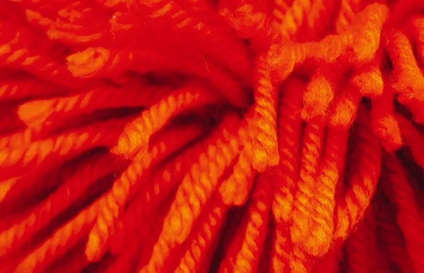 Abstrakcyjna Tekstura Nici Wełny Pomarańczowej Tło — Zdjęcie stockowe