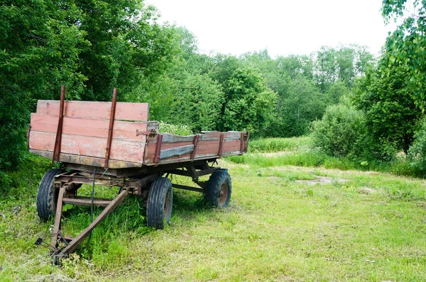 Vieux Chariot Tracteur Agricole Pour Travail Sur Terrain Ferme — Photo