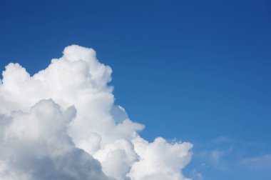 Beyaz saydam bulutlu mavi gökyüzü arkaplanı.