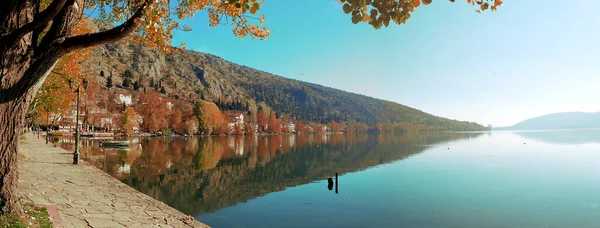 Pathway Banks Kastoria Lake Orestiada Autumn — Stock Photo, Image