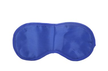 Mavi uyku maskesi beyaz arkaplanda izole