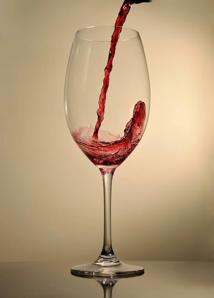 Pouring Red Wine Glass — Stock Photo, Image