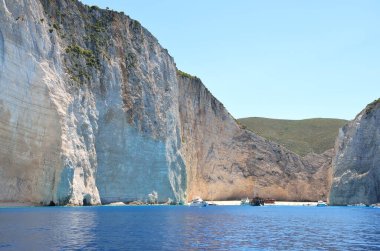 Zakynthos 'taki Navagio sahilinin enkazı.