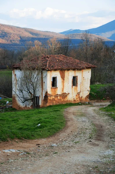 Casas Abandonadas Ladrillo Barro Del Pueblo Korestia Kastoria Grecia —  Fotos de Stock