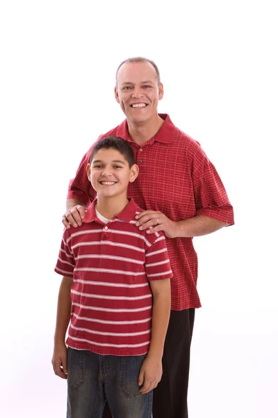 Счастливого латиноамериканского отца и сына . — стоковое фото