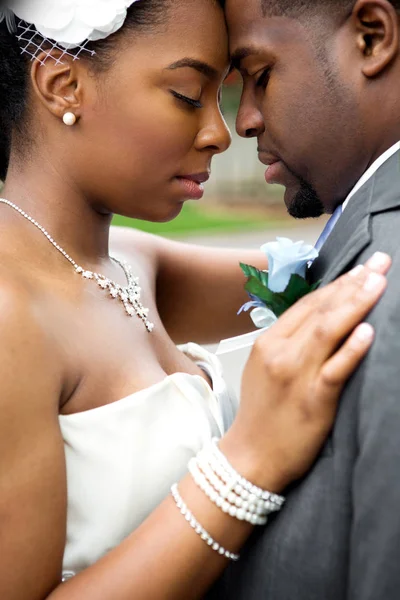 Bir Afro Amerikan Gelin Damat Portresi — Stok fotoğraf