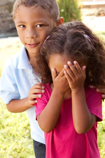 Mixed race brother and sister. — Stock Photo, Image