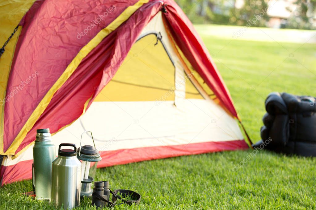 Camping backgrounds with copy space.