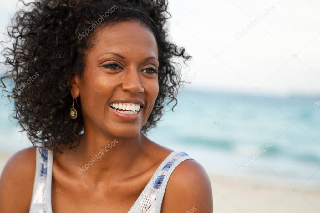 Beautiful mature woman smiling.