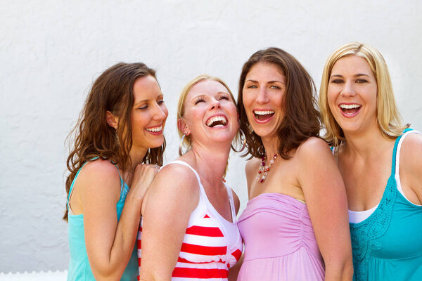 Friends hanging out at the beach.