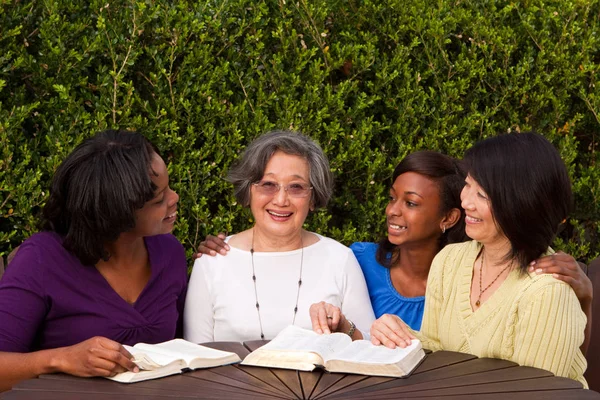 Diverse group of woman in a small group. — Stock Photo, Image