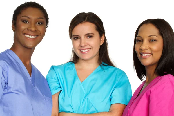 Équipe médicale de femmes. Groupe diversifié d'infirmières . — Photo
