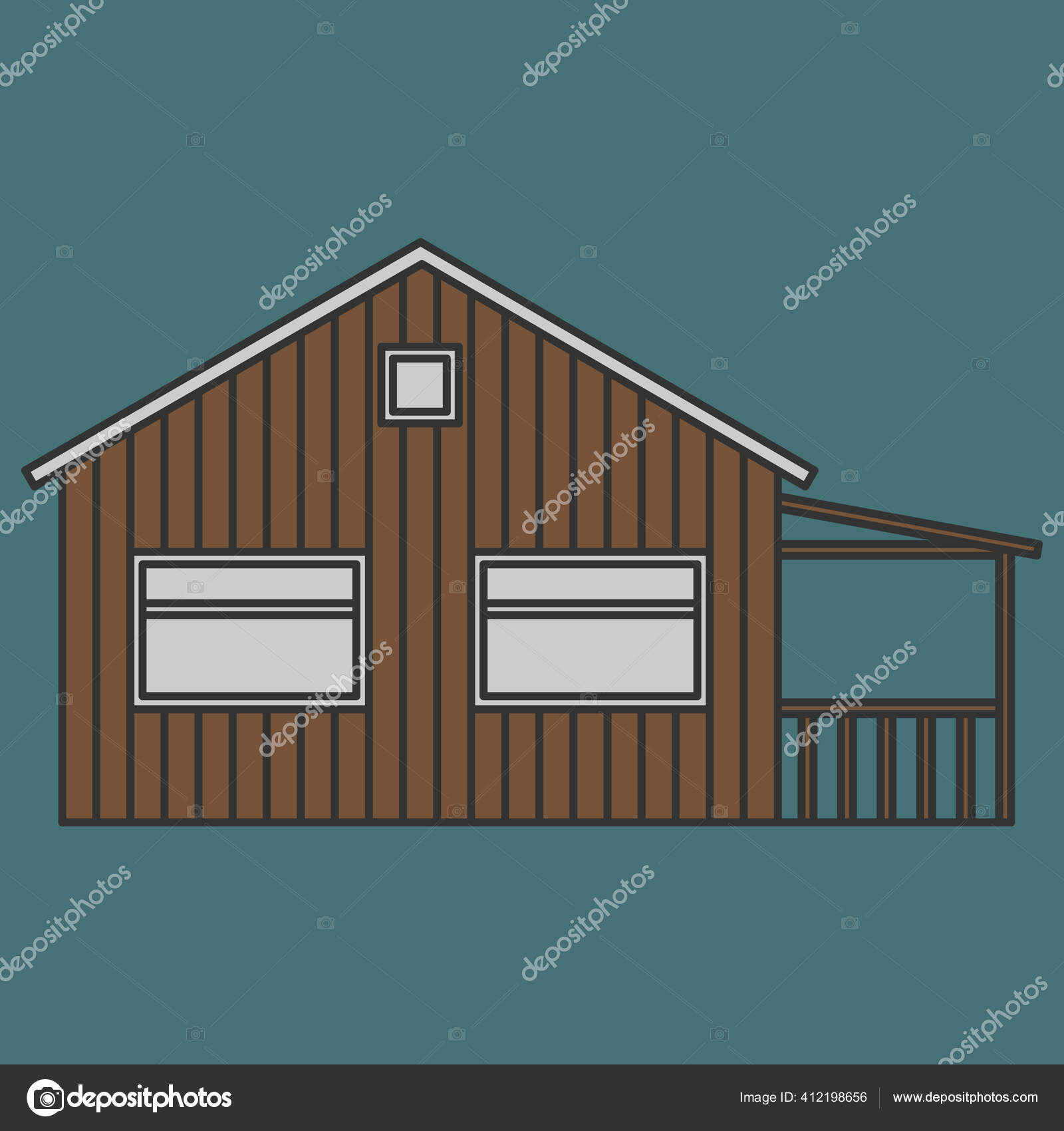 Download Rumah Kayu Vektor Background
