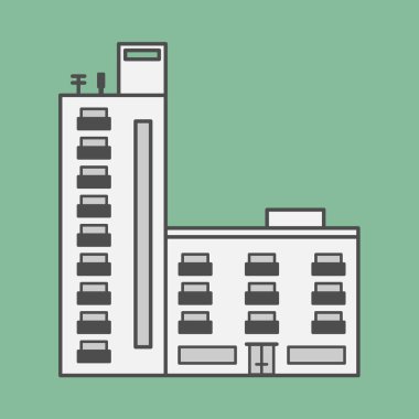 Binanın önünde bir sürü balkon var.