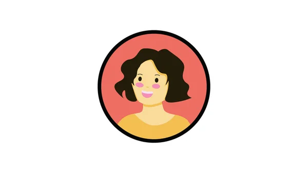 Vetor Ilustração Avatar Menina Fundo Branco — Vetor de Stock