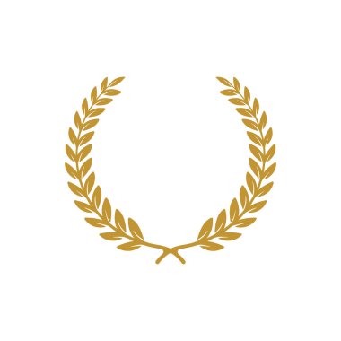 Altın yapraklı Laurel çelengi. Ödül, kupa, yıldönümü, en iyi adaylık.