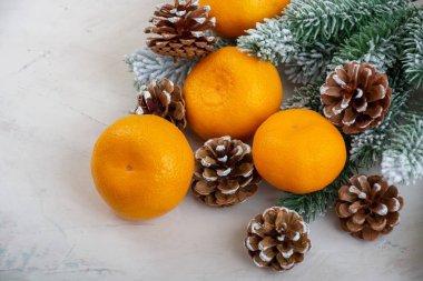 Noel tablo için taze mandalina