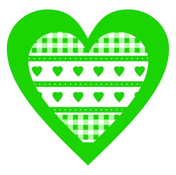 Símbolo Coração Estilo Bávaro Verde Claro Com Padrão Alpino —  Vetores de Stock