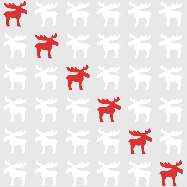 Modèle Noël Avec Rennes Rouges — Image vectorielle