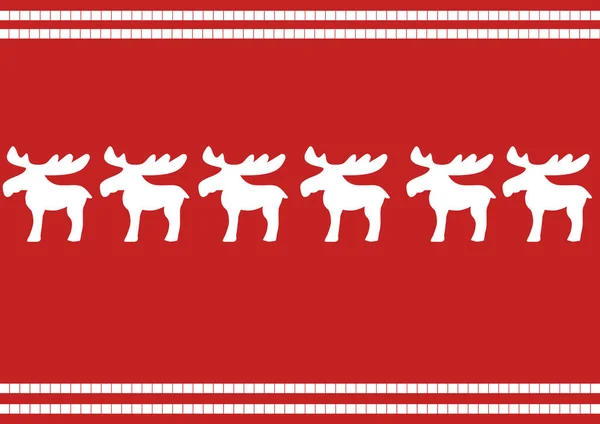 Karta Świąteczna Czerwieni Reniferami — Zdjęcie stockowe