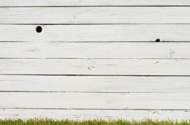 Eski ahşap beyaz bahçe çiti