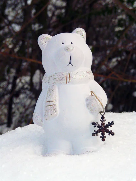 Urso Polar Desejando Feliz Natal — Fotografia de Stock