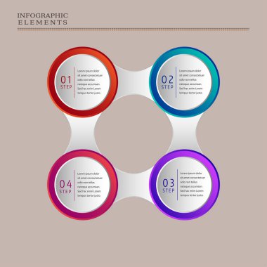 Vektör daire Infographic öğeleri